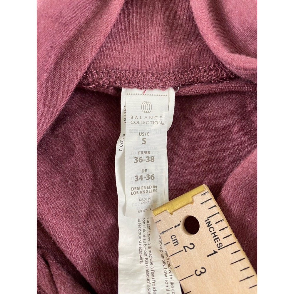 Balance Collection Womens Burgundy Lotus Graphic High Waisted Leggings Size S - Picture 2 of 13
